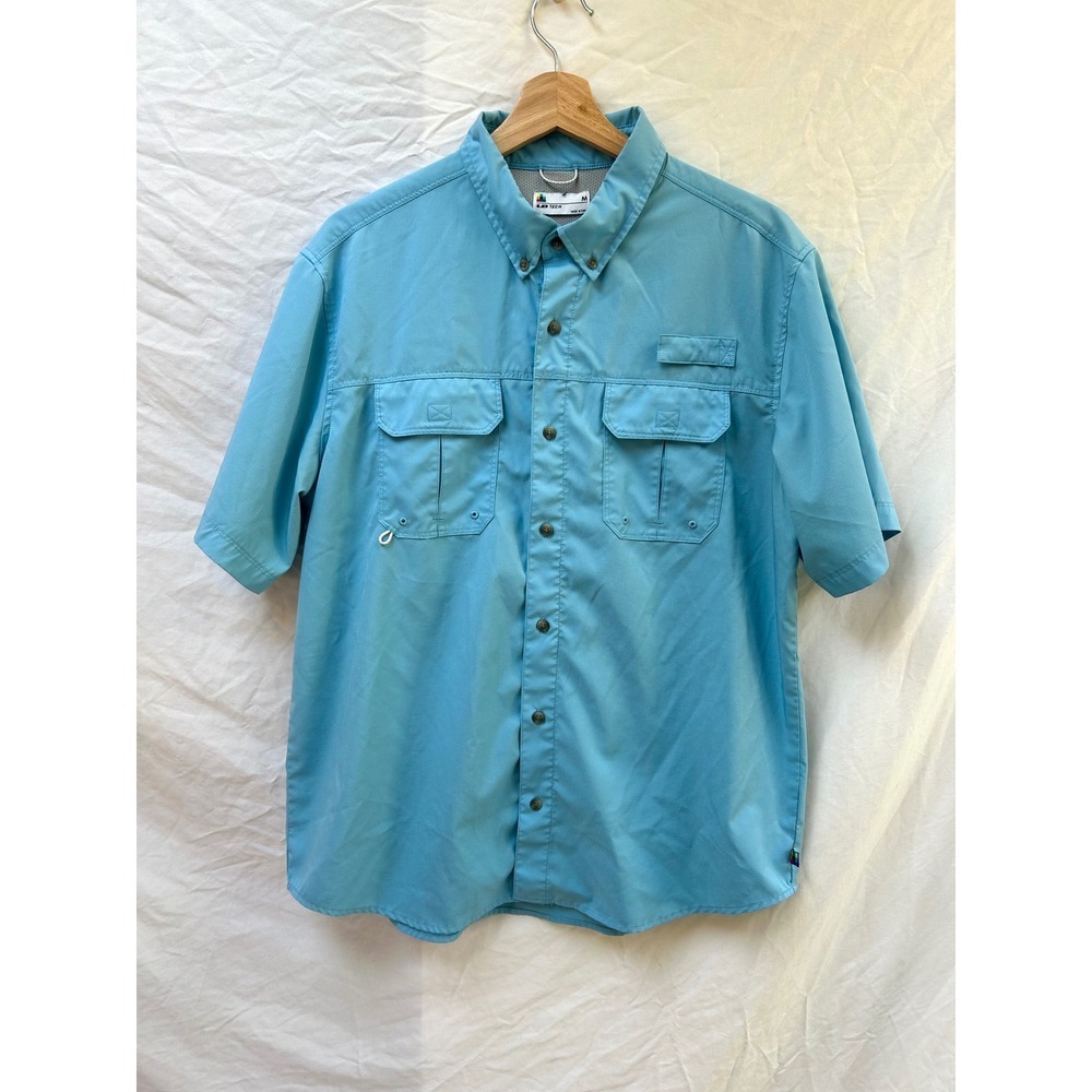 Lot of 2 LB Tech Fishing Shirt Short Sleeve Button Down Outdoor Camp Mens Medium